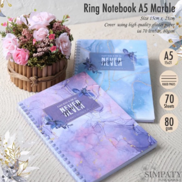 

Notes A5 Spiral Buku Note Simpaty A5 Motif Marble Batik Pattern