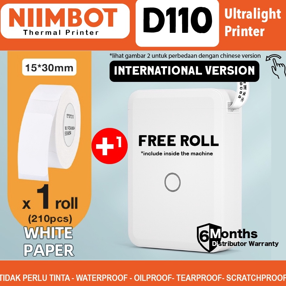 

Beli Sekarang Niimbot D11 Mini Portable Wireless Bluetooth Thermal Printer
