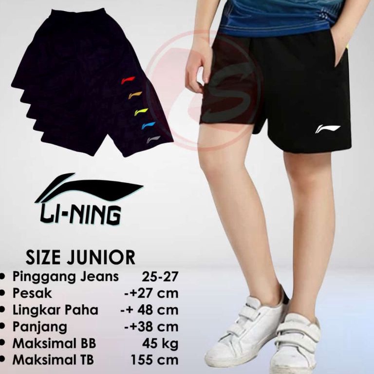 KODE J69N Celana pendek anak laki perempuan celana bulutangkis lining junior training anak murah gro