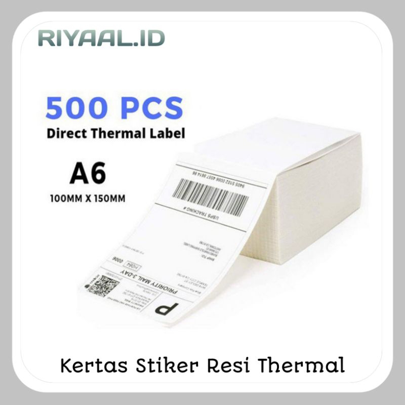 

RIYAALID Kertas Label Print Resi Thermal Stiker Tempel 100×150 mm 500 pcs