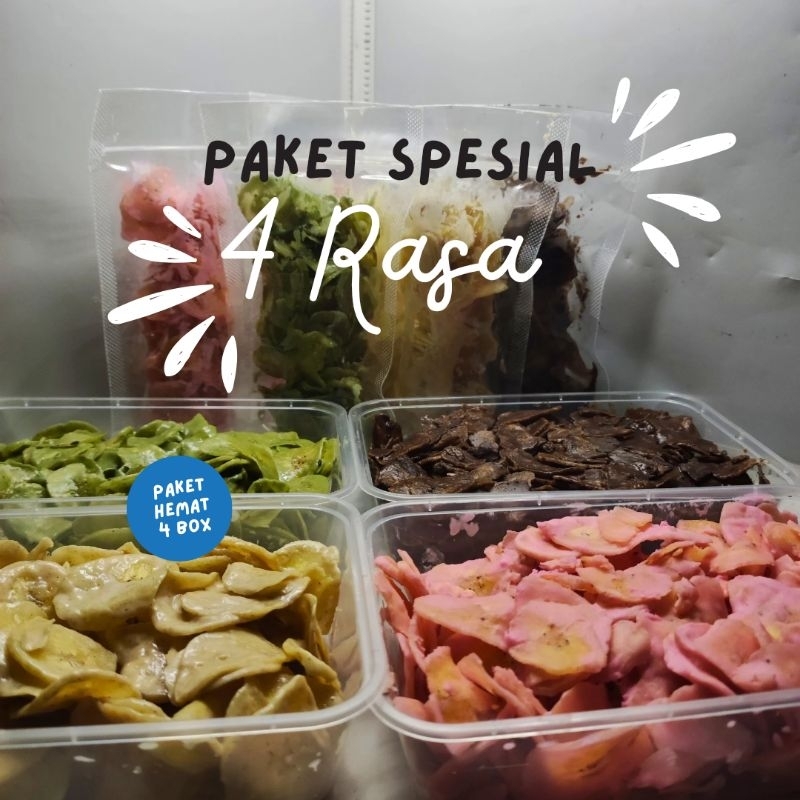 

Keripik Pisang Coklat Paket Hemat 4 pcs 600 gr