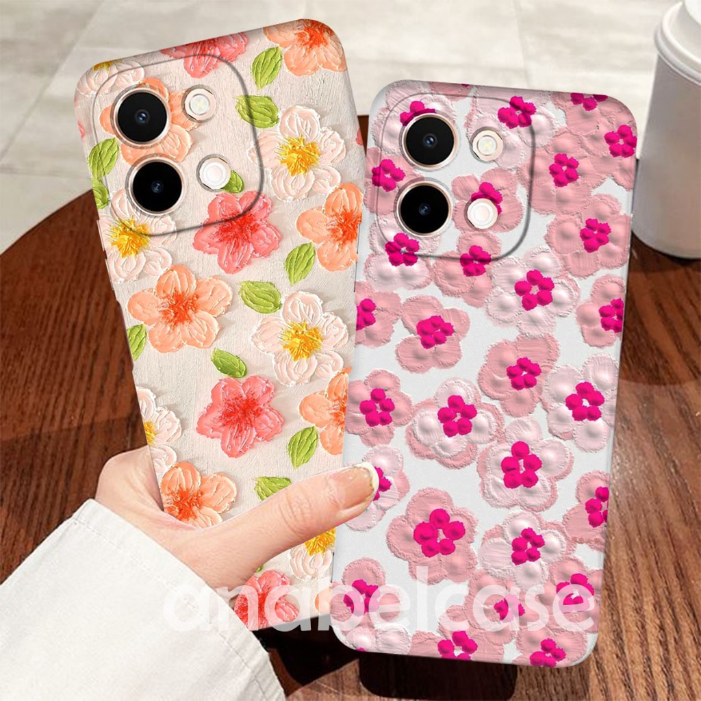 Softcase VIVO Y28 2024 TERBARU Motif bunga - Case bunga bunga - Case viral - Case Cewek - Case Vivo 