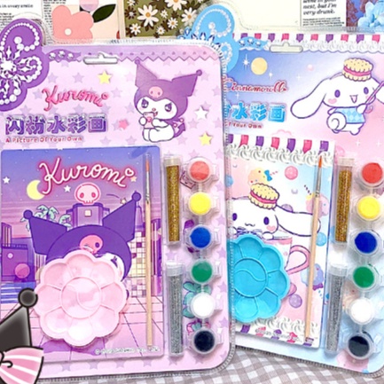 

KODE L6Y8 Set Buku Lukis Glitter SANRIO dan DISNEY Painting Book Karakter Disney Sanrio Paket Lukis Karakter Kuromi Melody Frozen Princess