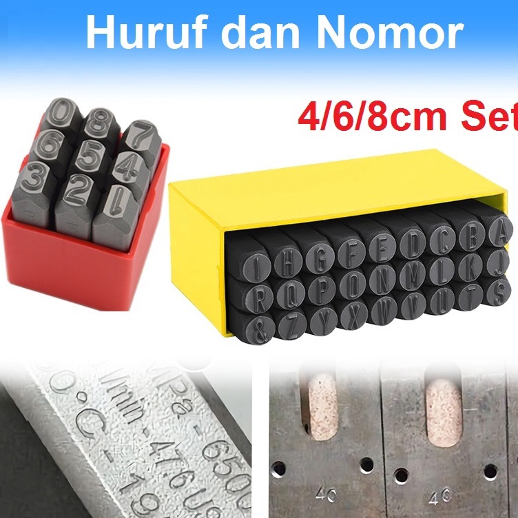 

KODE A3C9 Stempel Cetakan Huruf Nomor Number Letter Punch Set 36pcs Angka Dan Huruf Ketok Besi Printing Tool Numbers Alphabets Ukuran 4mm 6mm 8mm Steel Stamp