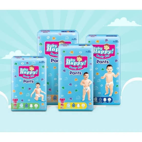BABY HAPPY PANTS TAPE POPOK BAYI PEREKAT 12 JAM XTRA KERING [Size : S40/M32/L28/XL26/XXL24