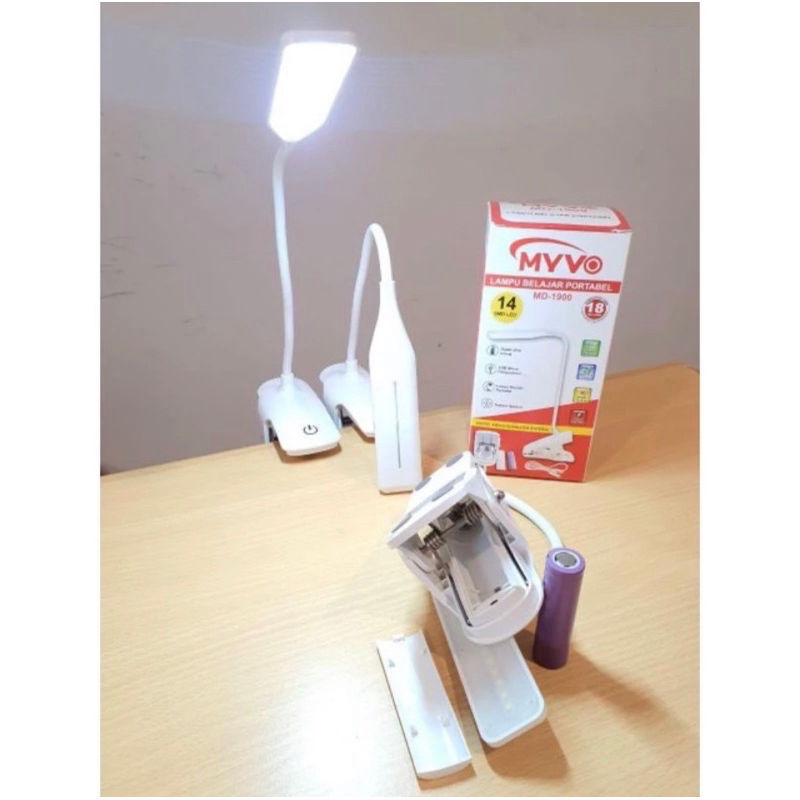 LAMPU MEJA BELAJAR SENTUH JEPIT CAS MYVO MD 1900