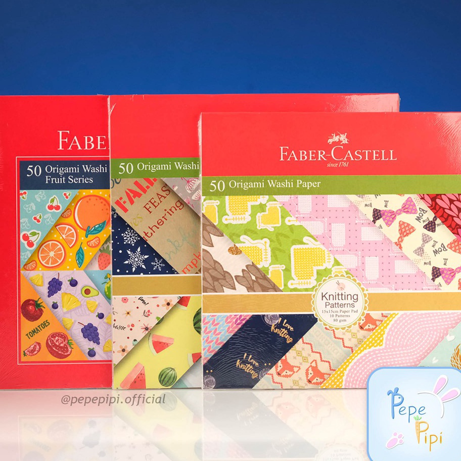 

KF7 Washi paper Faber Castell Kes Warna Lipat Orami 16 x 16 dan 15 x 15 Motif Fruit Season Knitting