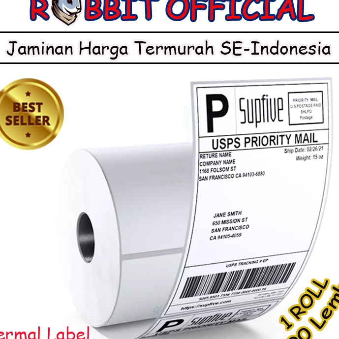 

Wah LABEL THERMAL 1 x 1 KES STICKER BARCODE RESI PENGIRIMAN 1x1mm Isi PCS