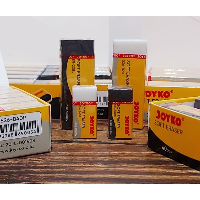

(1 pak) Penghapus Joyko B-40/B-20 Putih Hitam /Stip Joyko
