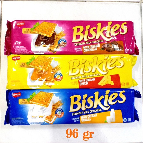 

DAHSYAT BISKIES Cracker Sandwich Chocolate Vanilla Cheese Pack 96gr