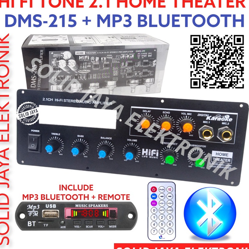 KF7 KIT TONE CONTROL AKTIF 21 DMS215 HOME THEATER PLUS MP3 BLUETOOTH BT DITAL ECHO MIC MIK SUB SUBWO