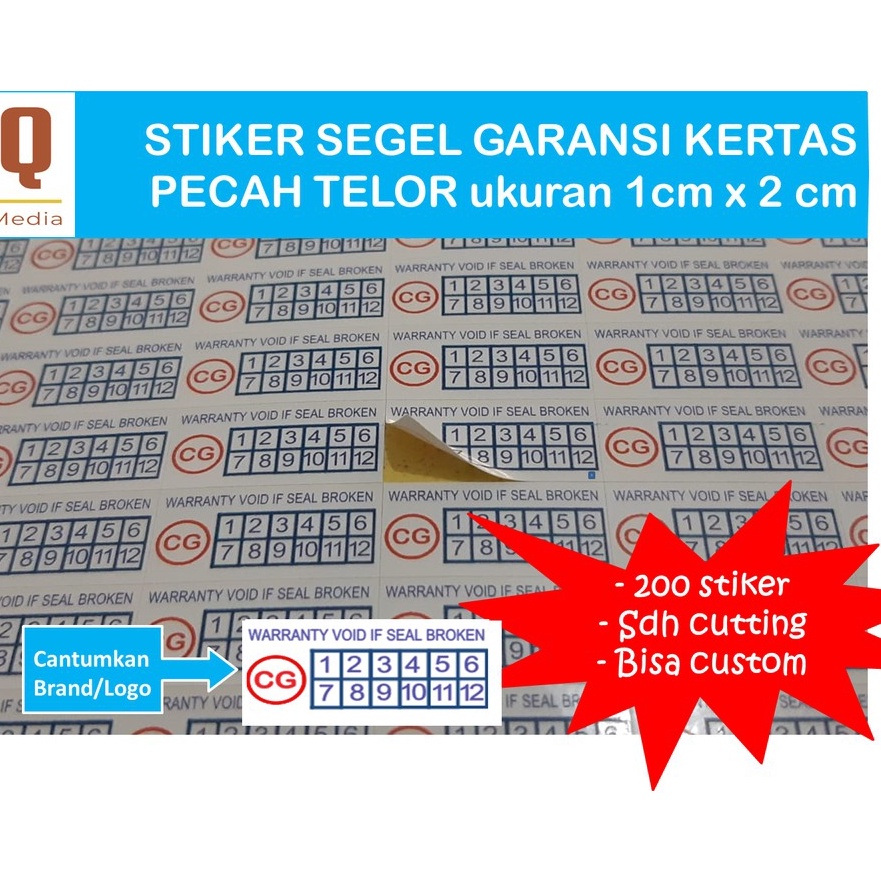 

Terbaru CETAK KILAT FREE DESAIN Stiker Khusus Segel Garansi ukuran 1cmx2cm bahan Pecah Telor