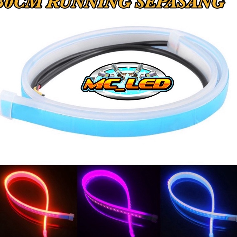 Bagus Banget COD Lampu LED DRL Alis 3 CM Mobil Motor Sein Daytime Running Light