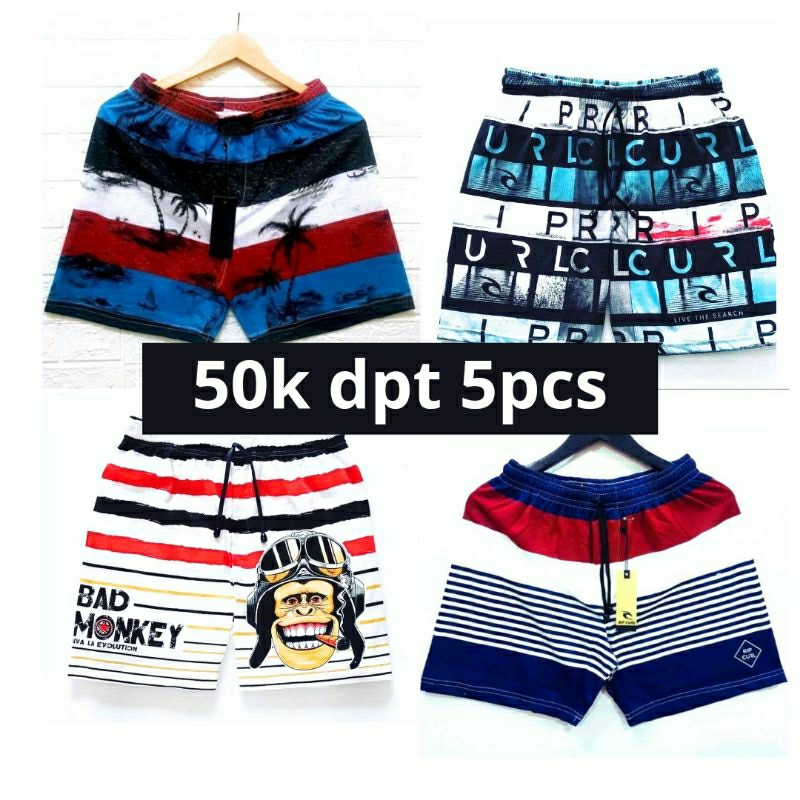 Celana Boxer 50 ribu dapat 5pcs / Celana Boxer Pria Wanita Random Surfing Kolor