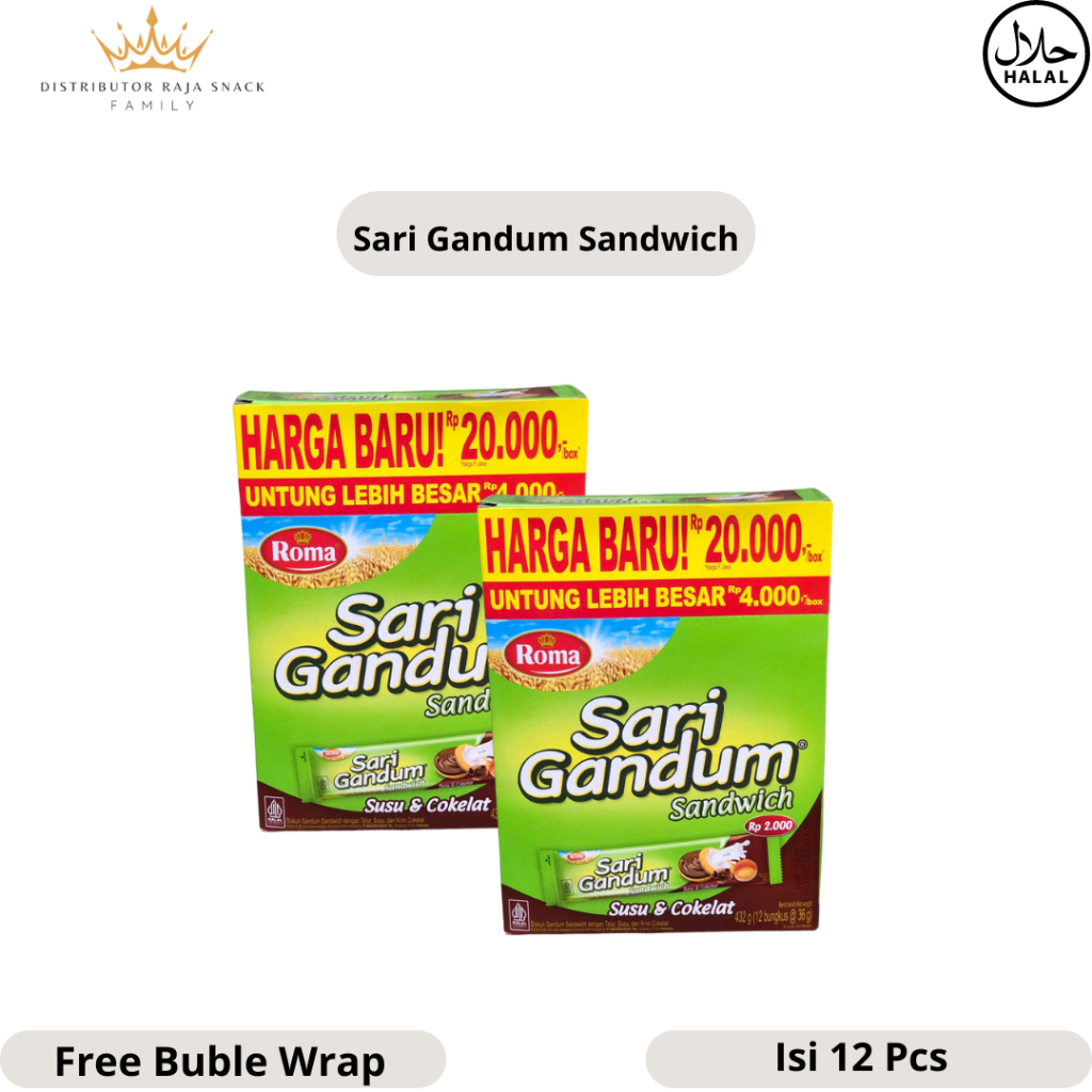 

Roma Sari Gandum Cokelat 1 Box Isi 12pcs @39gram