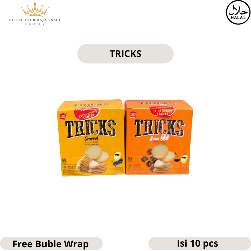 

Tricks 1 Box isi 10pcs @18gram Snack Tricks Bulgogi Varian Rasa