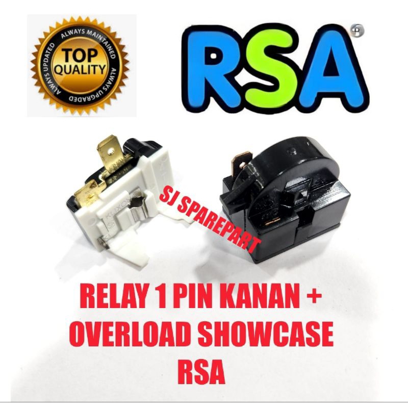 RELAY SHOWCASE RSA KULKAS 1 PINTU / PTC RELAY SHOWCASE RSA PINTU KACA / OVERLOAD KULKAS