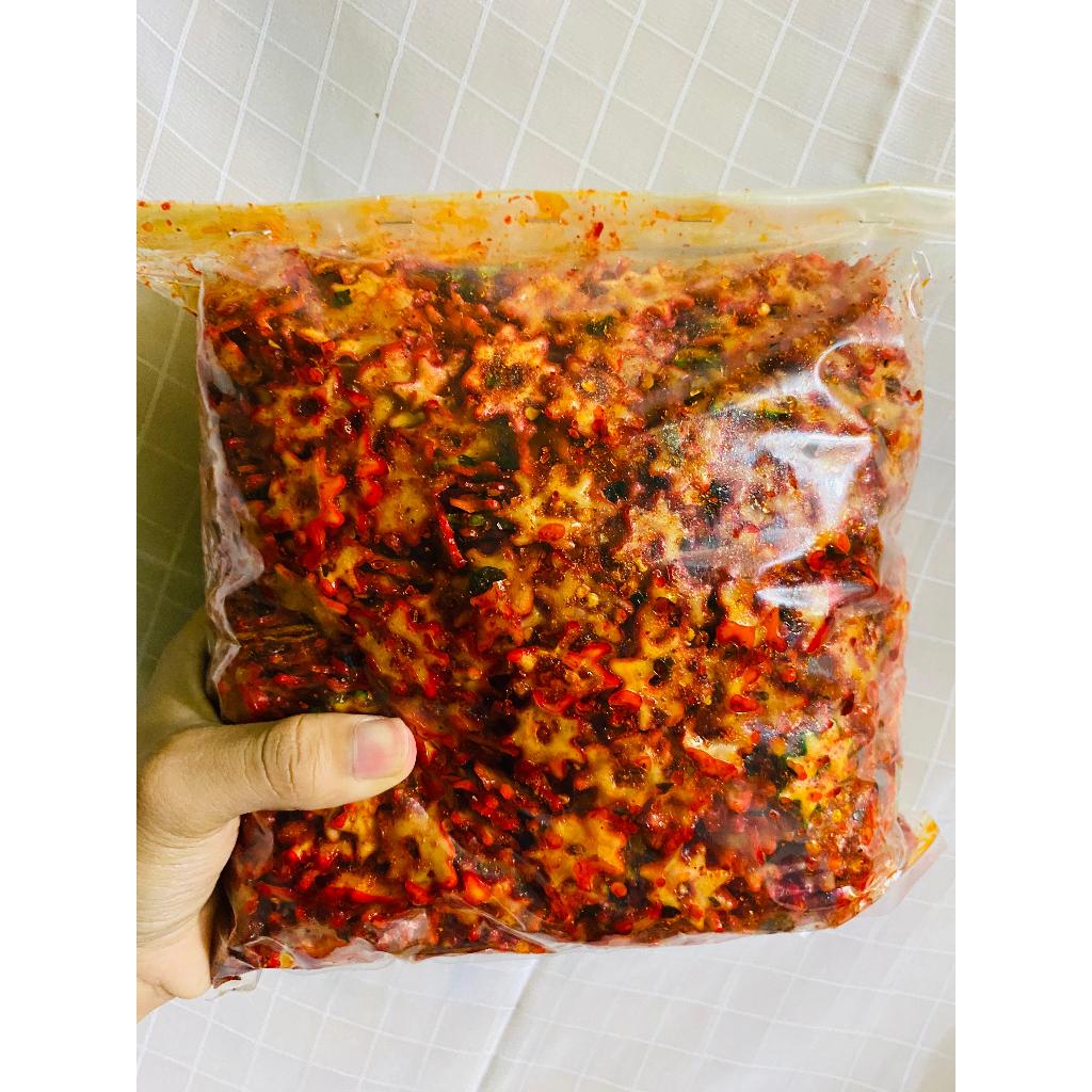 

sebring kerupuk bintang pedas daun jeruk bumbu melimpah/sebring kerupuk bintang original daun jeruk kemasan 500gr 250gr 100gr