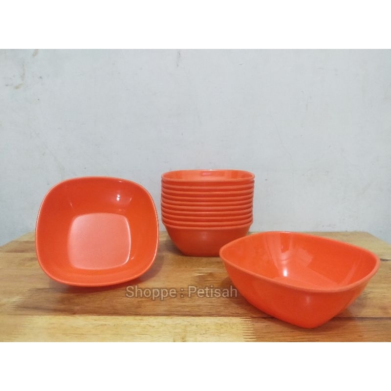 Mangkok Melamine Singa Singi M-7006S Petak Orange / Mangkok Mie Melamine / Mangkok Bakso Melamine / 