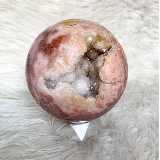 Pink Amethyst Rosette Druzy Sphere RARE Crystal Kristal