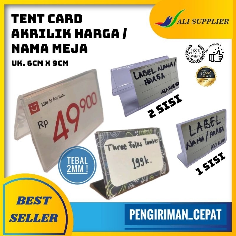 

Acrylic / akrilik tent card 2 sisi uk. kartu Nama / akrilik display / AKRILIK HARGA / AKRILIK NAMA BARANG / PRICE TAG / AKRILIK HARGA DIMEJA / AKRILIK PAPAN HARGA / AKRILIK PAPAN NAMA / AKRILIK 2 SISI / DISPLAY AKRILIK / AKRILIK MEJA / LABEL HARGA AKRILIK