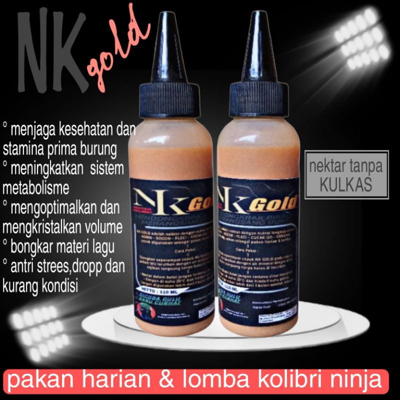 NK GOLD nektar kolibri gold 110 ml pakan penggacor harian Kolibri ninja sogon konin sogok ontong nut