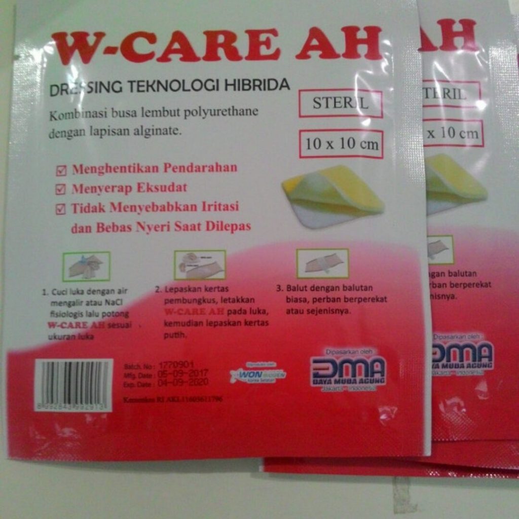 W CARE AH / W-CARE AH / WE CARE AH / Perban Luka Foam Dressing 1 lembar