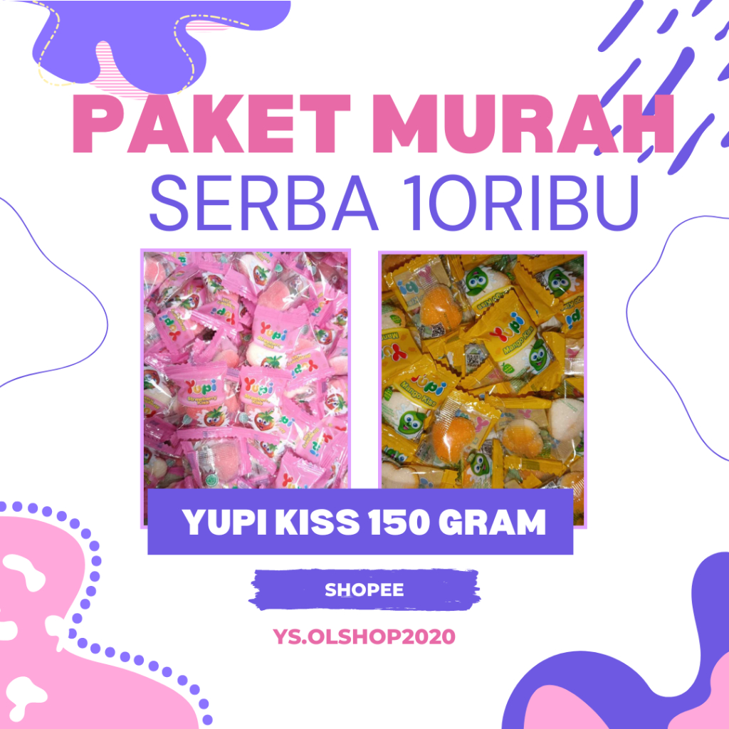 

PAKET SERBA 10RIBU Yupi Kiss Strawberry, Mango & Fruity Puff 150 Gram