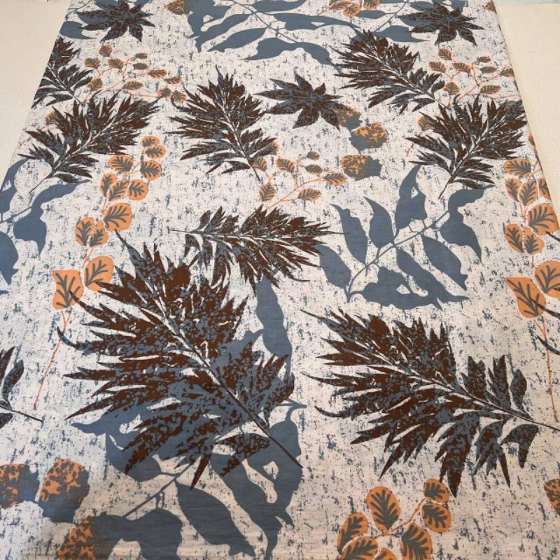 KAIN BATIK PRINT MOTIF DAUN, KAIN BATIK PEKALONGAN, KAIN BATIK KEMEJA, KAIN BATIK SERAGAMAN