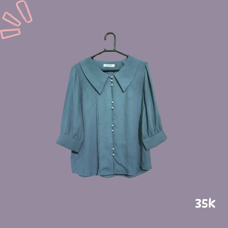 Preloved Blouse Sailor Biru
