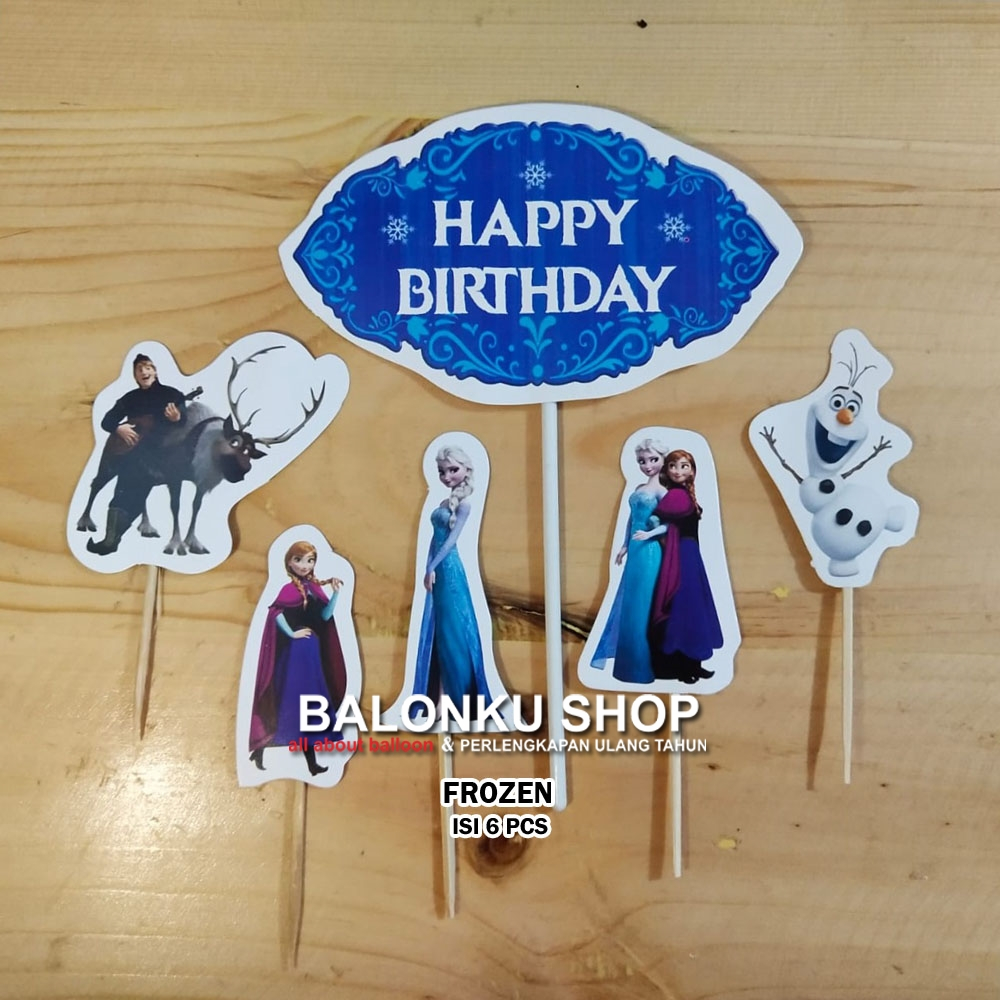 Cake Topper Happy Birthday / Cake Topper Frozen / Hiasan Kue Frozen