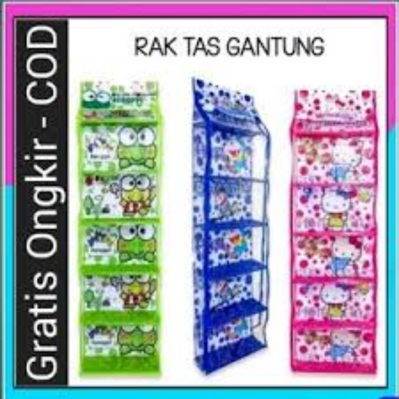 PROMORAK TAS GANTUNG JUMBO RESLETING/TEMPAT TAS PENYIMPANAN STORAGE BAG PLASTIK GANTUNG