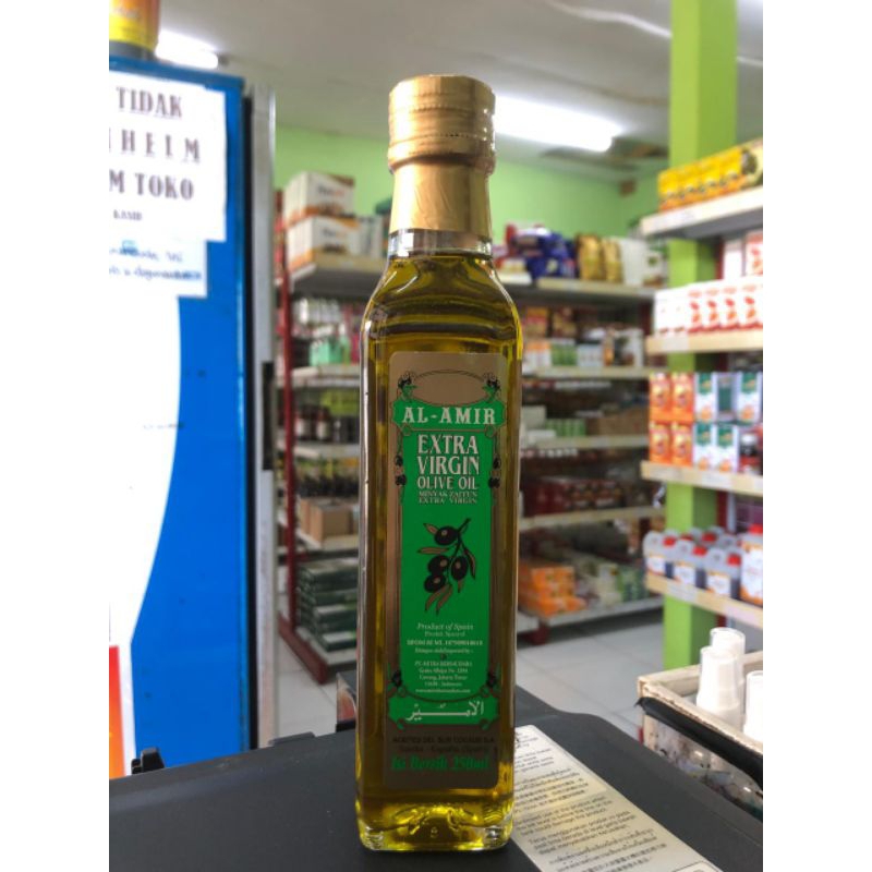 

MINYAK ZAITUN EXTRA VIRGIN AL-AMIR. ISI BERSIH 250 ML.