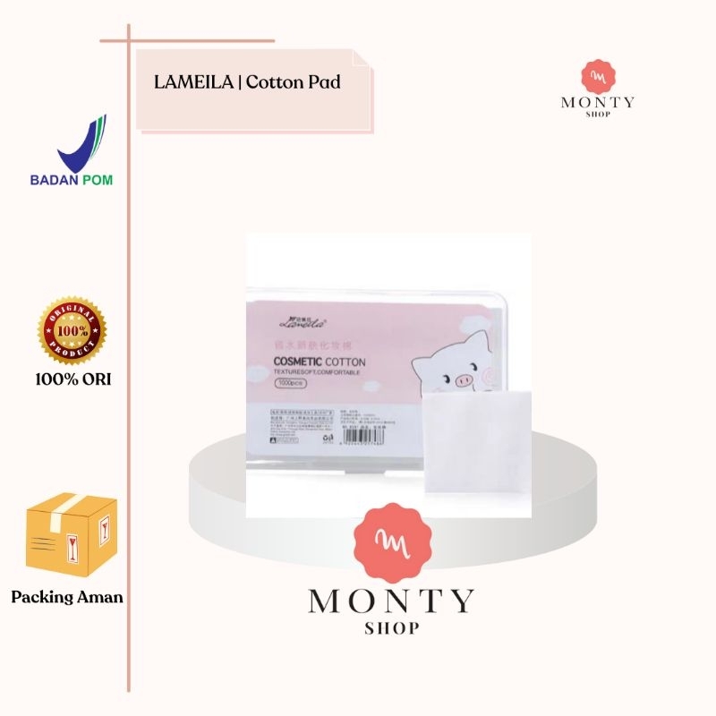 LAMEILA COTTON PAD 100% ORIGINAL Kapas Toner | Super Soft Cotton Pad Kapas Wajah Tipis isi 1000pcs K