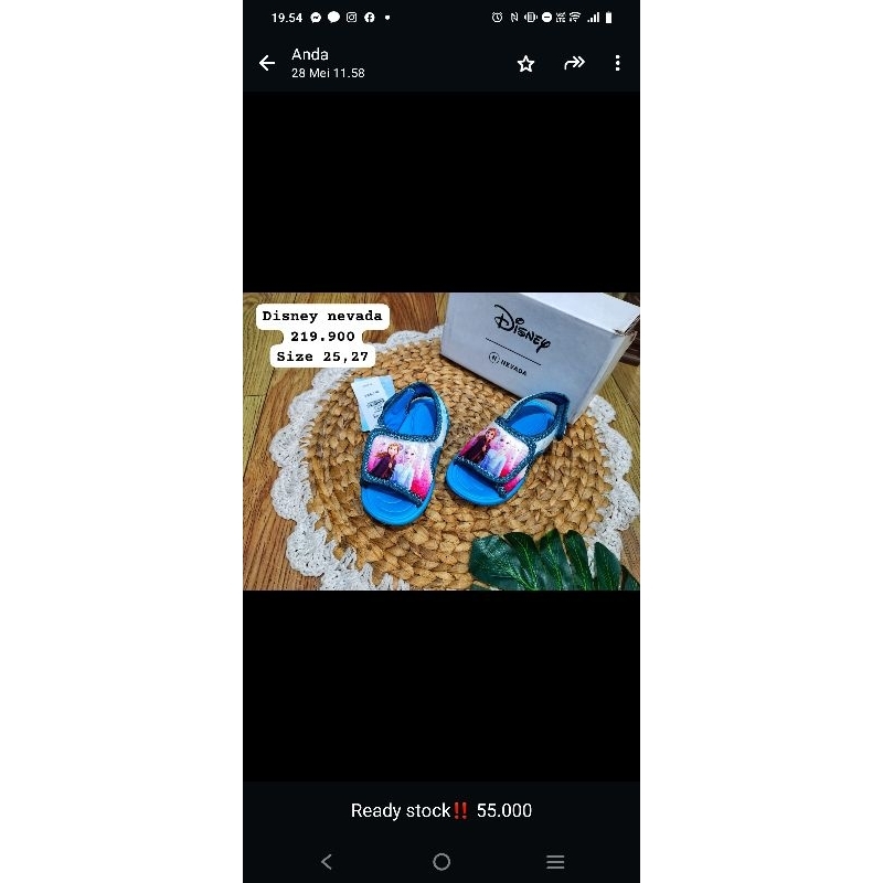 SEPATU SANDAL ELSA DISNEY NEVADA ORIGINAL SIZE 25 27
