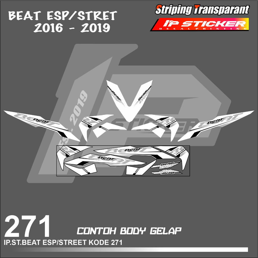 BEAT ESP/STREET 2016-2019 (COD) STIKER STRIPING MOTOR HONDA BEAT DELUXE 2021 HOLOGRAM DAN TRANSPARAN