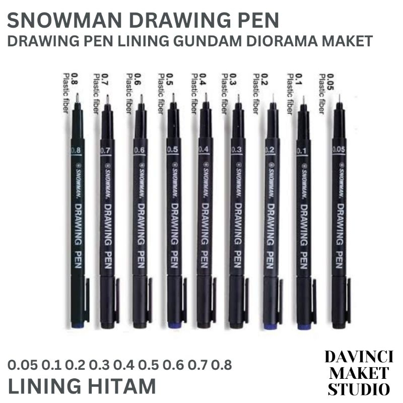 

Snowman Drawing Pen Marker - Spidol Permanent Hitam 0.05 0.1 0.2 0.3 0.4 0.5 0.6 0.7 0.8