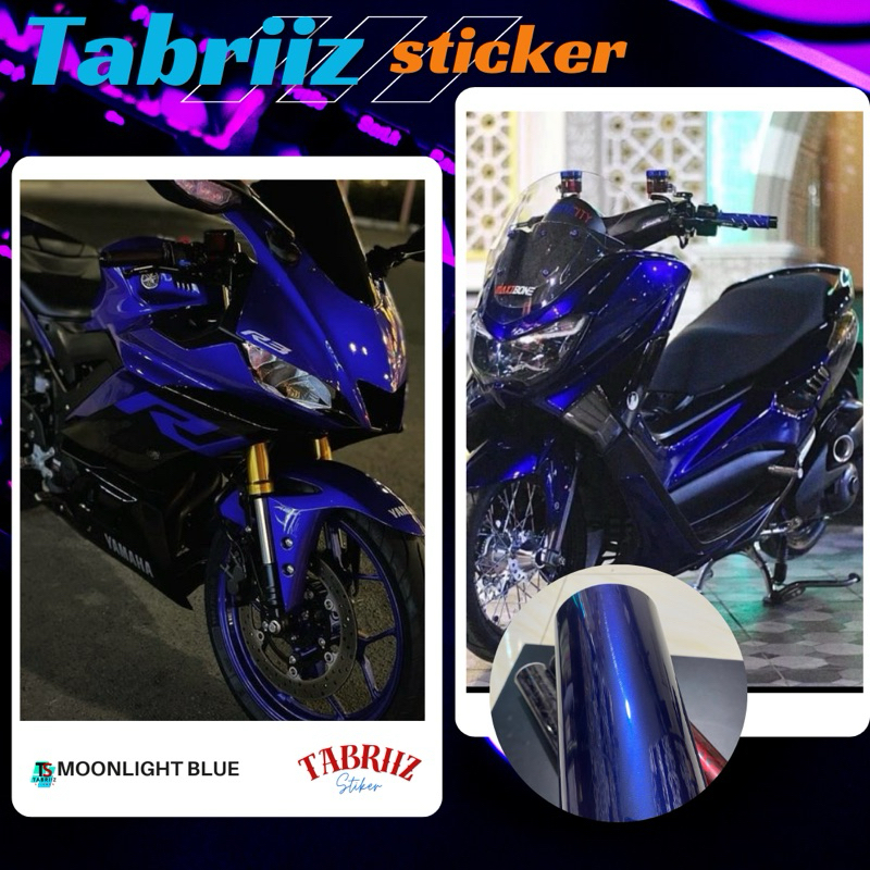 stiker skotlet warna moonlight blue skotlet hitam lembayung biru kualitas premium