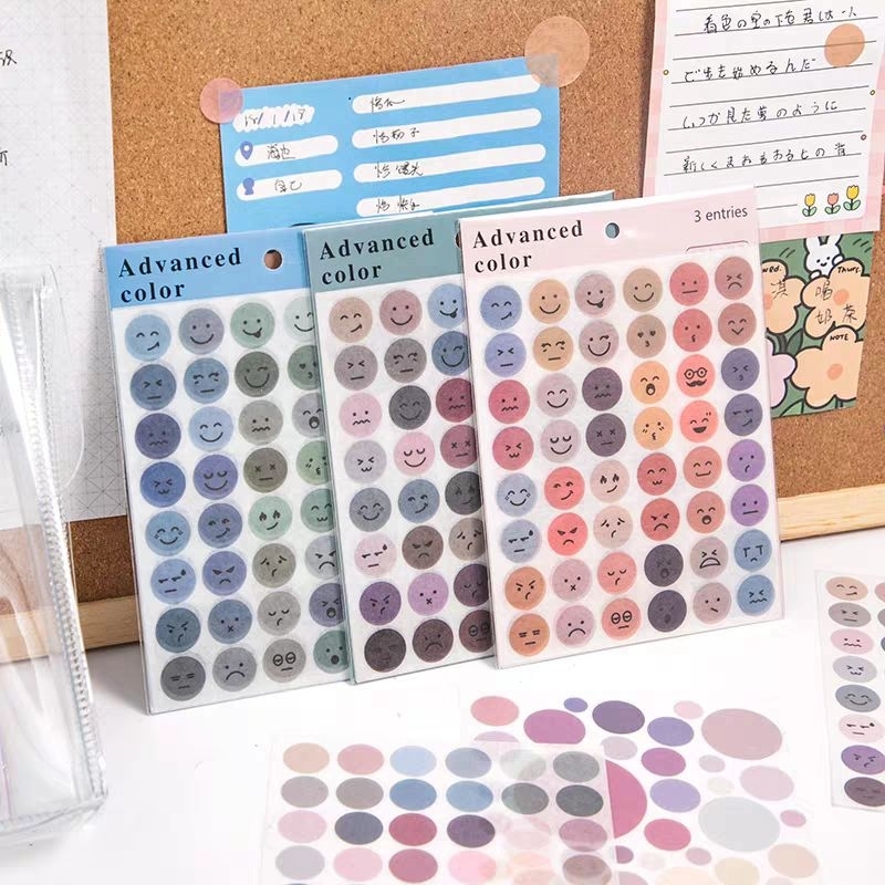 

[Small Circle Label] Stiker Emoticon Bulat Journaling
