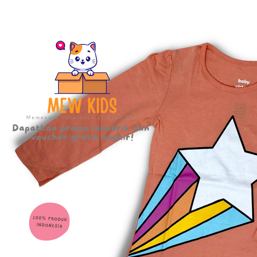 Kaos Anak Baby Victory Lengan Panjang Kaos Atasan Anak Cewek Panjang Ukuran 3