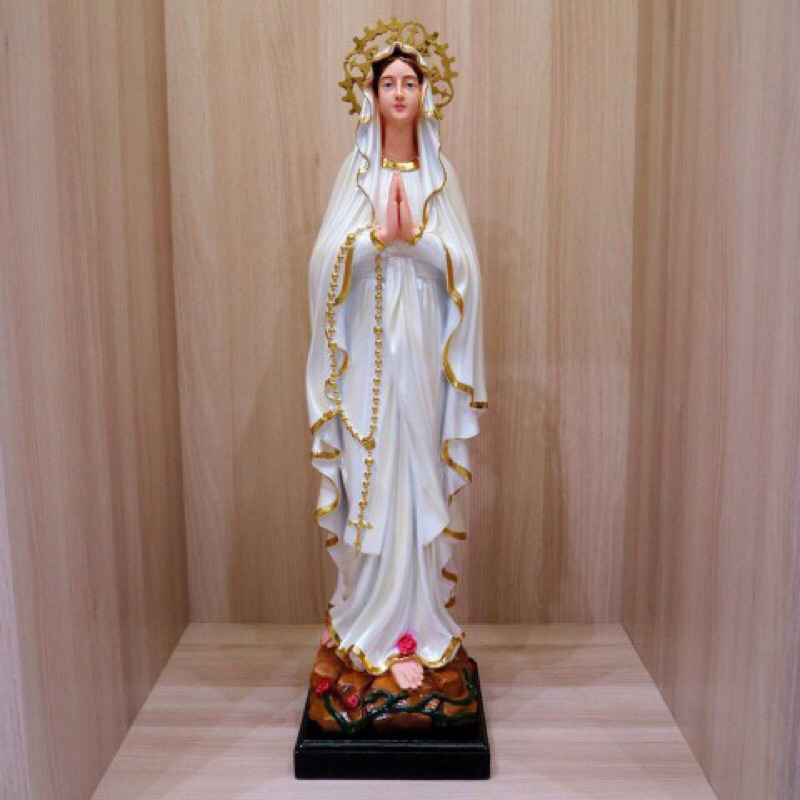 Patung Bunda Maria Lourdes Mutiara Aura Fiber 60cm - Y109