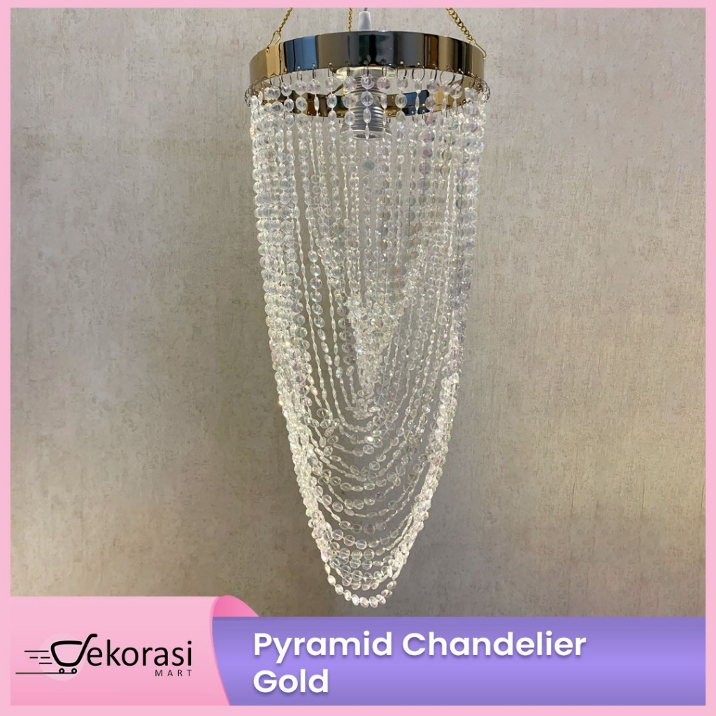 Pyramid Chandelier / Lampu Gantung Dekorasi Pyramid/dekorasi pesta/dekorasi pernikahan/lampu gantung