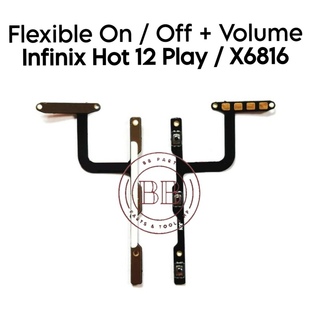 Flexibel Konektor Power On Off + Volume Infinix Hot 12 Play / X6816 / X6816C - Flexibel Fleksibel Fl