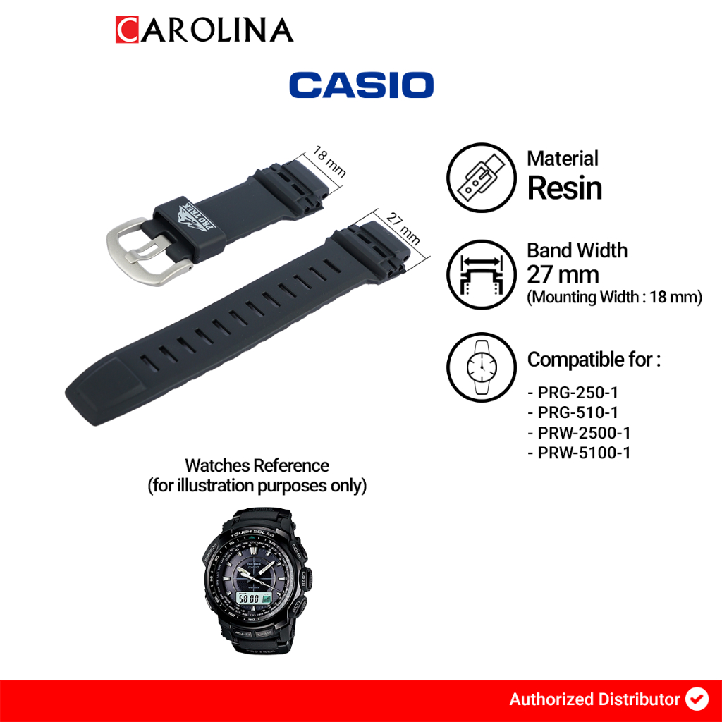 Tali Strap Casio PRG-250 / PRG-510 / PRW-2500 / PRW-5100 27mm Black Resin 10390035