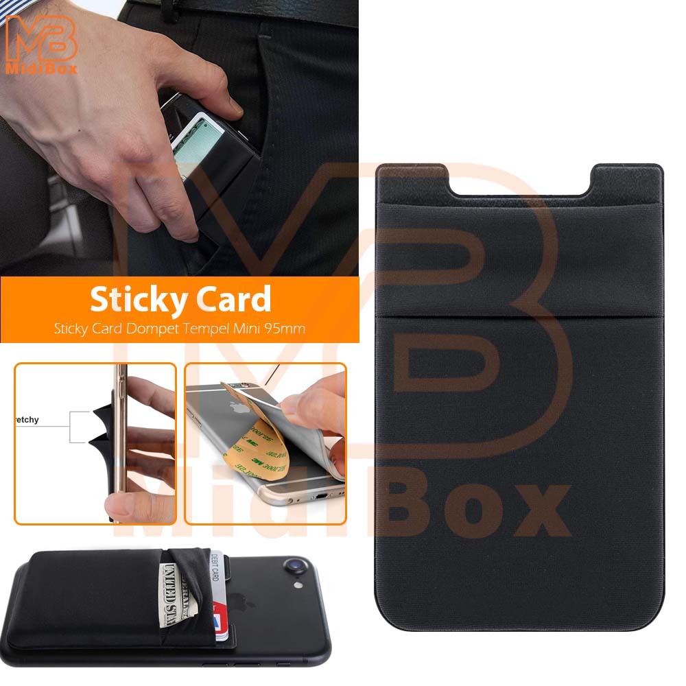 

Sticky Card Holder Smartphone Dompet Tempel Mini 95mm - Black