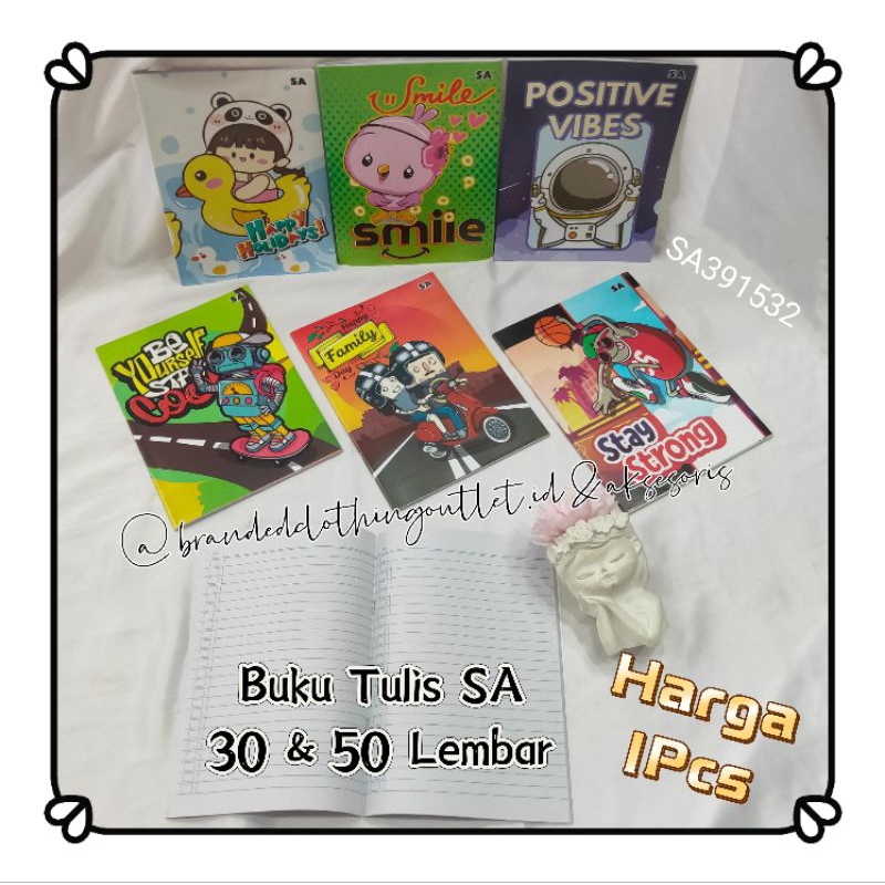 

BUKU TULIS SA 30 LEMBAR & 50 LEMBAR / BUKU TULIS FANCY / BUKU TULIS SEKOLAH / BUKU TULIS KARAKTER NOTEBOOK STUDENT STATIONERY / SA391532