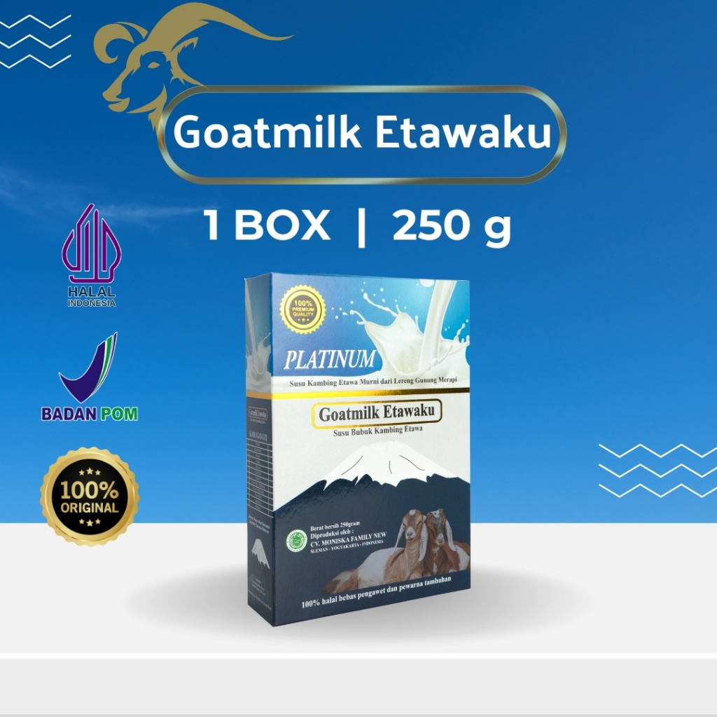 

Goatmilk Etawaku Platinum - Susu Kambing 100% Original BPOM - 1 Box - Susu Untuk Anak Cerdas & Sehat