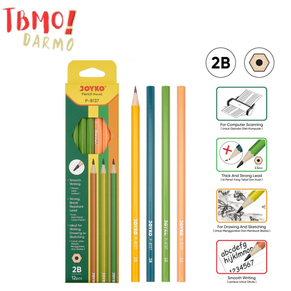 

TBMO PACK PENCIL JOYKO 2B P-8137 ISI 12PCS