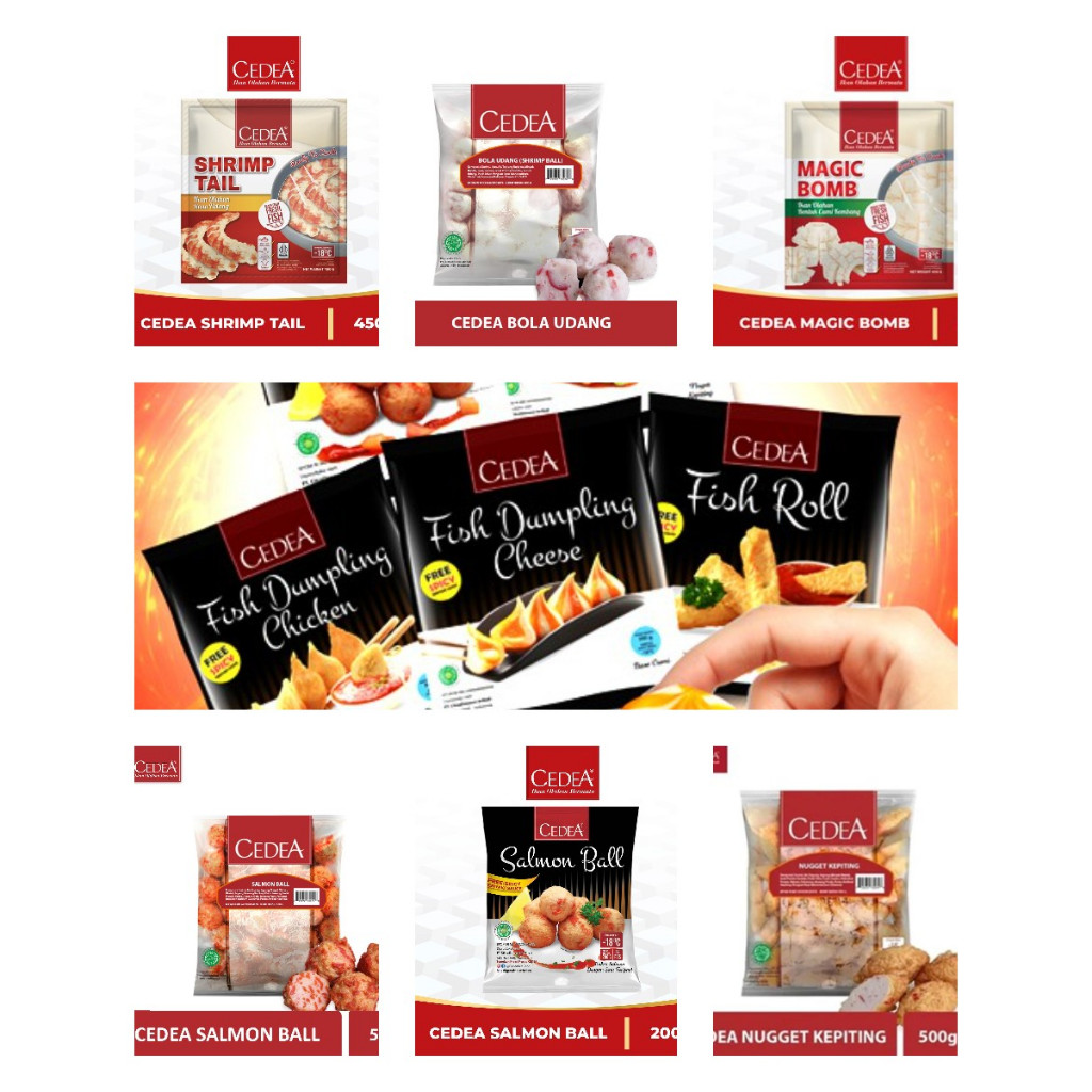 

Cedea Salmon Ball / Shrimp Ball / Shrimp Tail Frozen Food nugget Crab Tahu Baso Kepiting