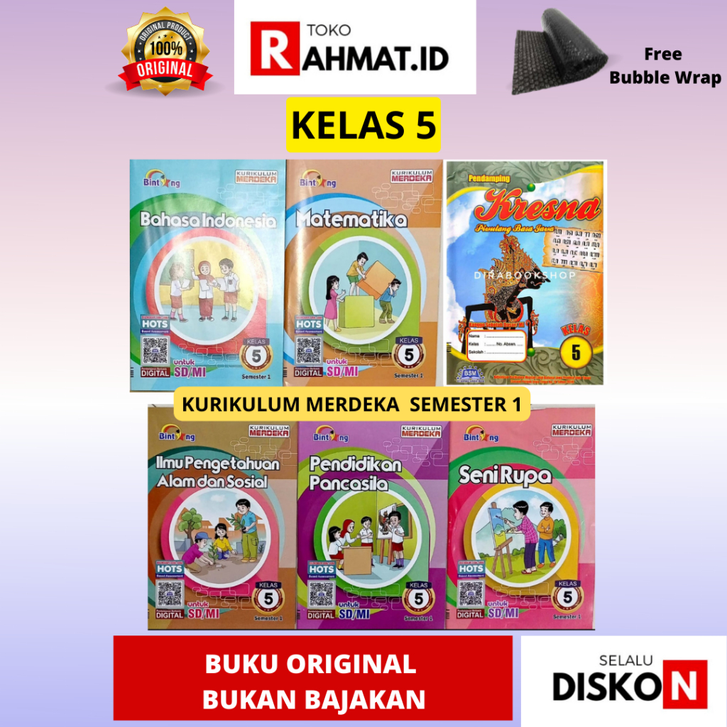 LKS BINTANG KELAS 5 SEMESTER 1 MATEMATIKA BAHASA INDONESIA SENI MUSIK RUPA TERPADU PENDIDIKAN PANCAS